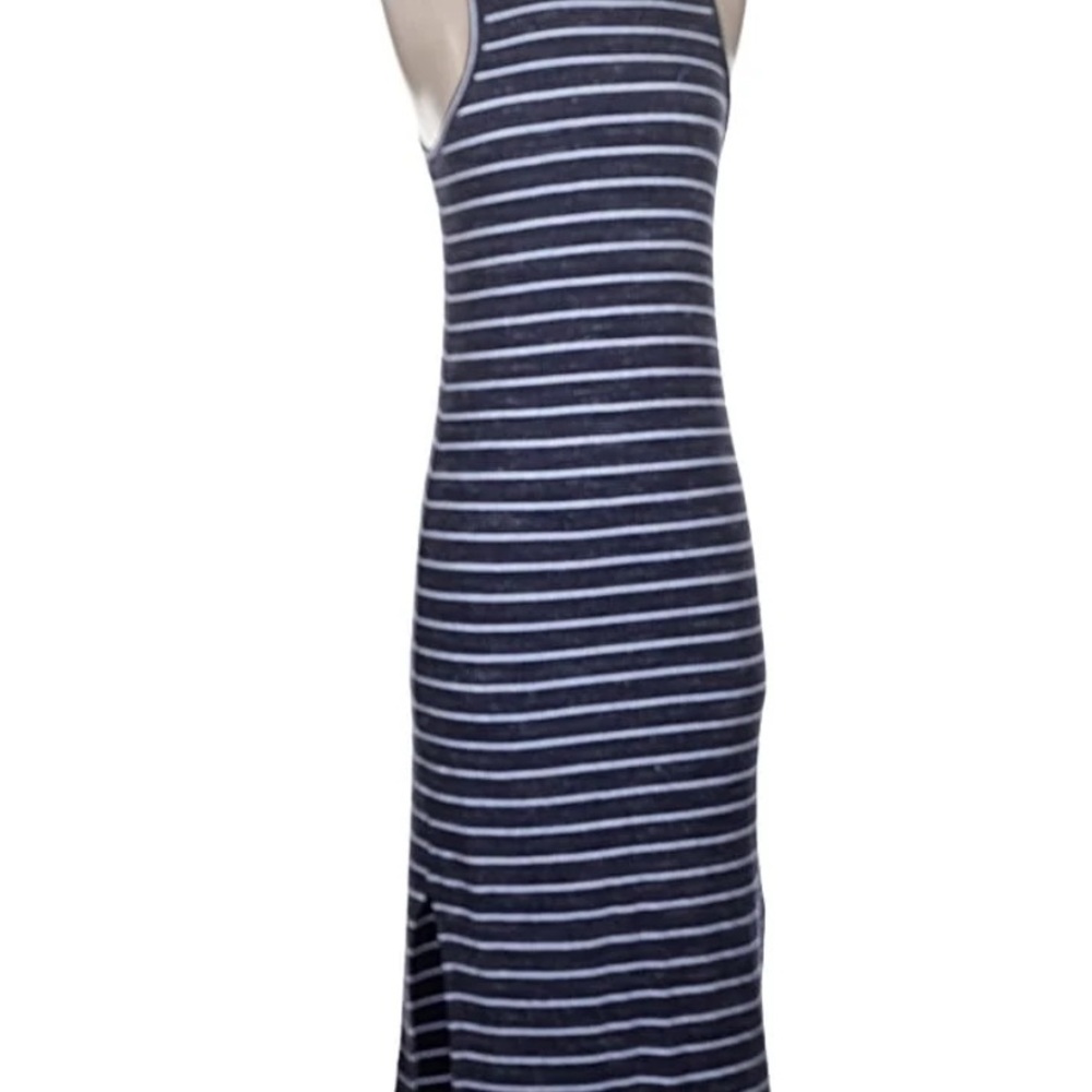 Splendid Navy and White Striped Midi Dress
